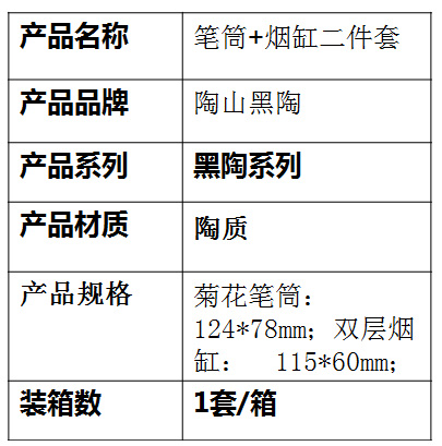 筆筒、煙缸二件套