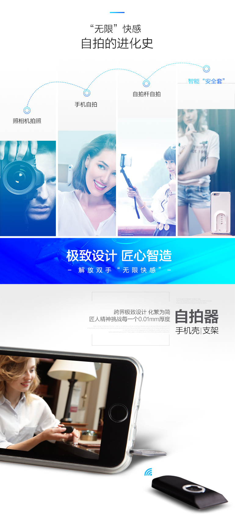 iPhone智能自拍手機(jī)殼 手機(jī)支架