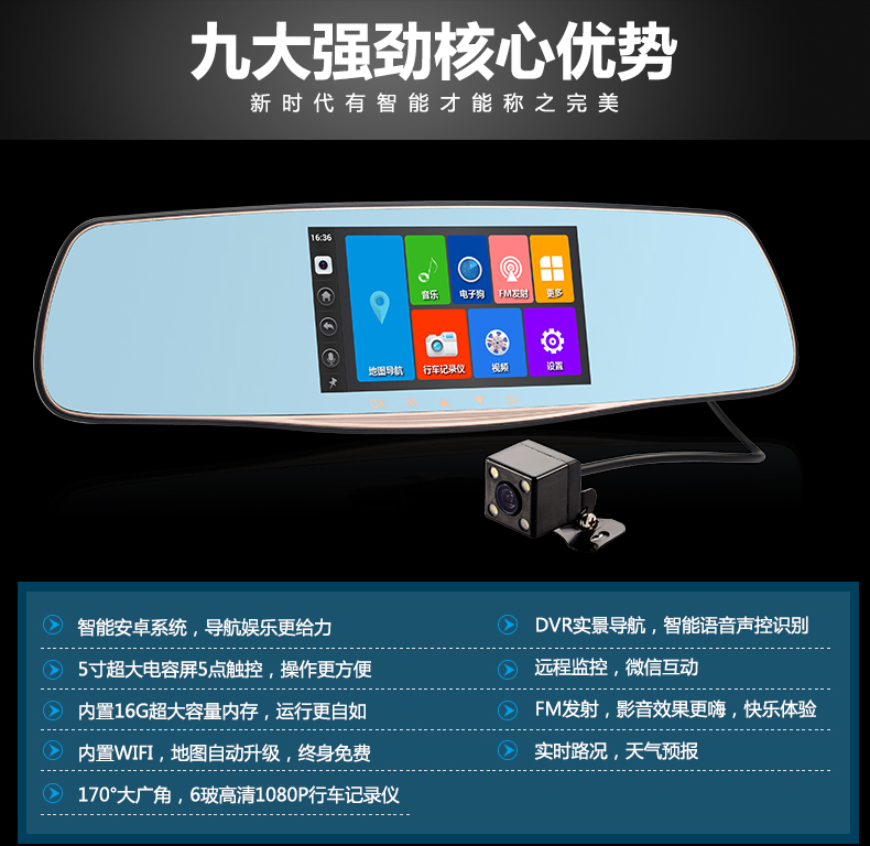 小霸王大屏人機(jī)互動(dòng)行車記錄儀