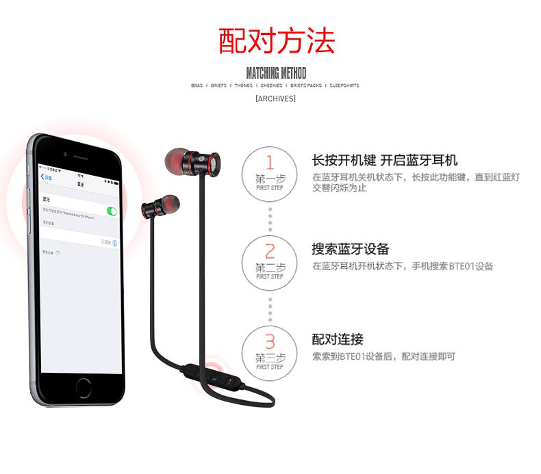 雷恒 RH-828無線運(yùn)動(dòng)藍(lán)牙防汗通話耳機(jī)4.1手機(jī)通用雙耳入耳耳塞式