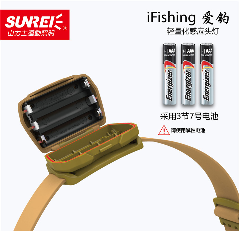 愛(ài)釣輕量化感應(yīng)頭燈