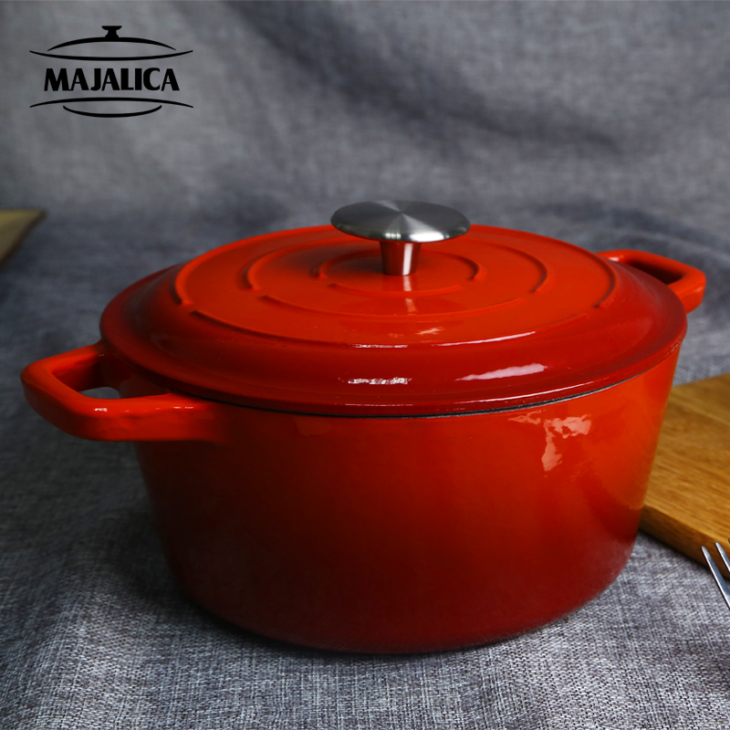 Majalica德國(guó)琺瑯鑄鐵湯鍋25cm無(wú)涂層搪瓷不粘鍋燉鍋煲湯鍋