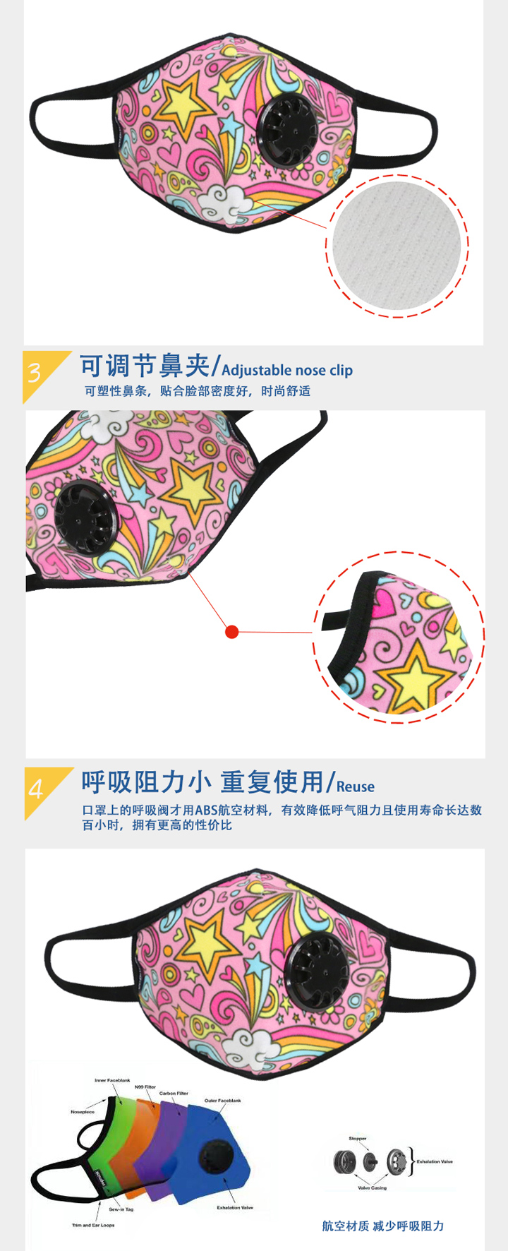 Vogmask 防pm2.5霧霾尾氣帶閥活性炭運(yùn)動成人口罩L號