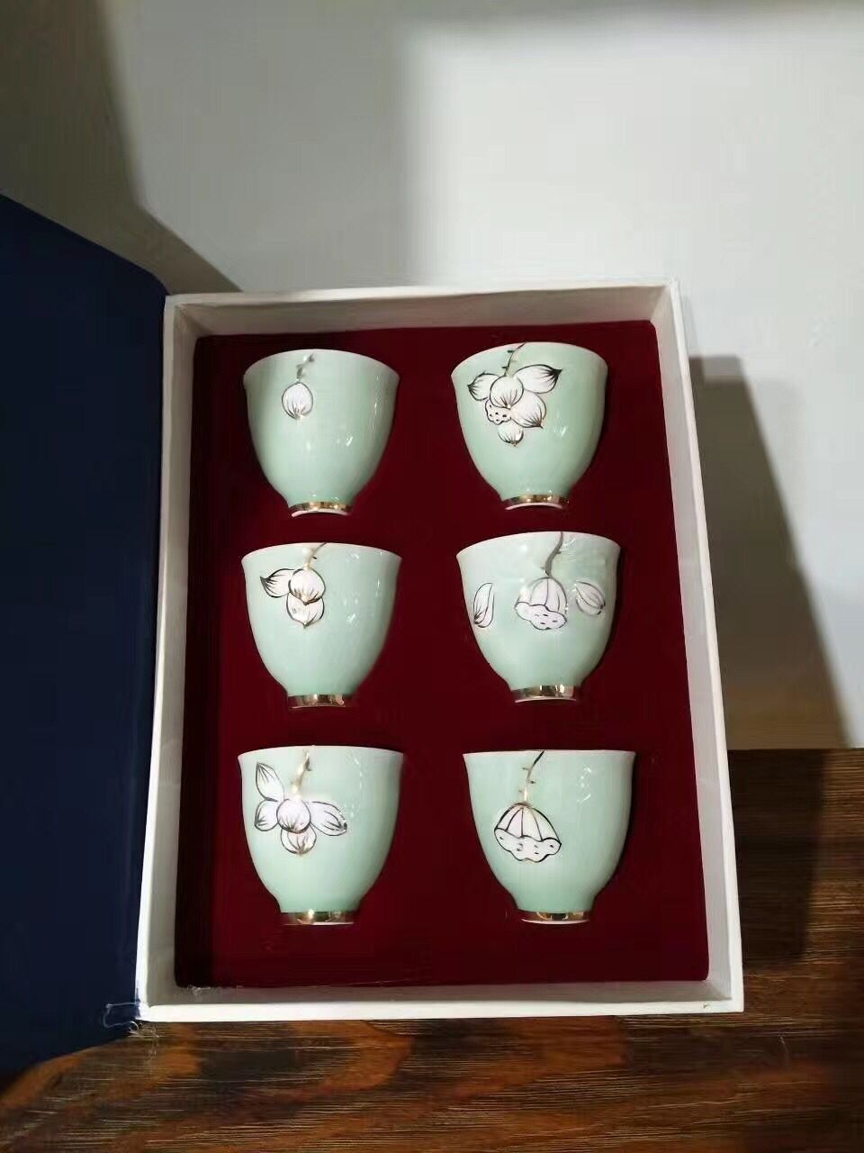手繪白色美人杯、茶杯