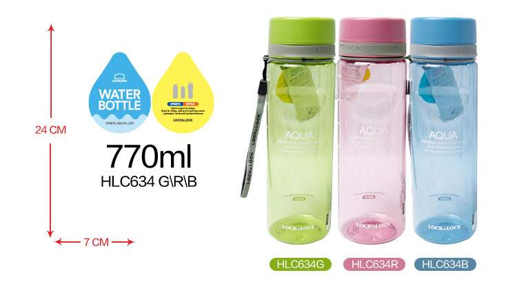 樂(lè)扣樂(lè)扣運(yùn)動(dòng)型塑料水杯 HLC634 G\R\B 770ml